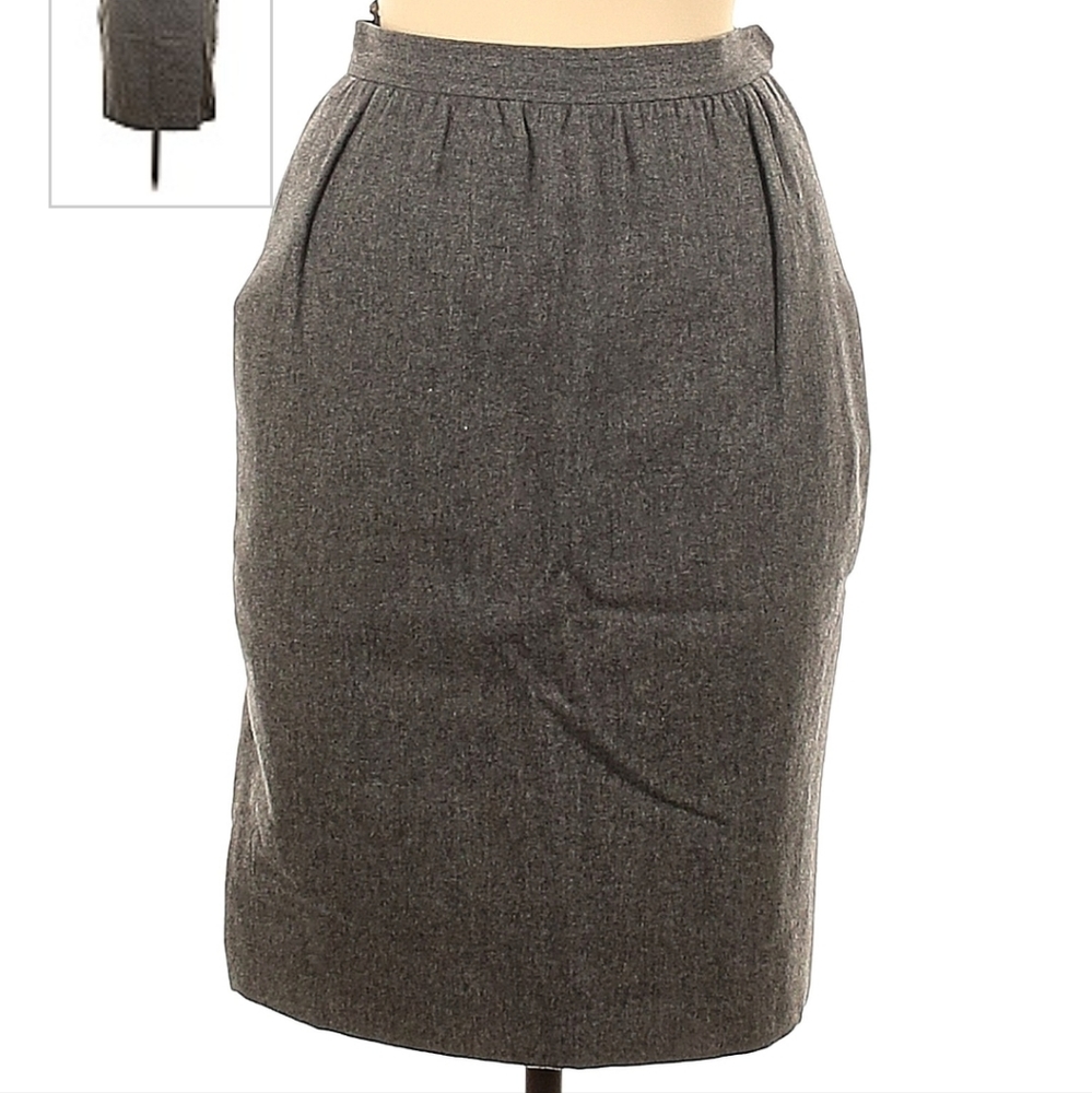 Saint Laurent Vintage Gray Wool Skirt Size 38